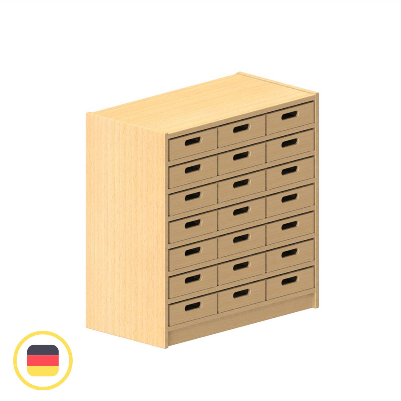 Eigentumsschrank mit Sockel 40 x 78 x 80 cm, 21 Kästen