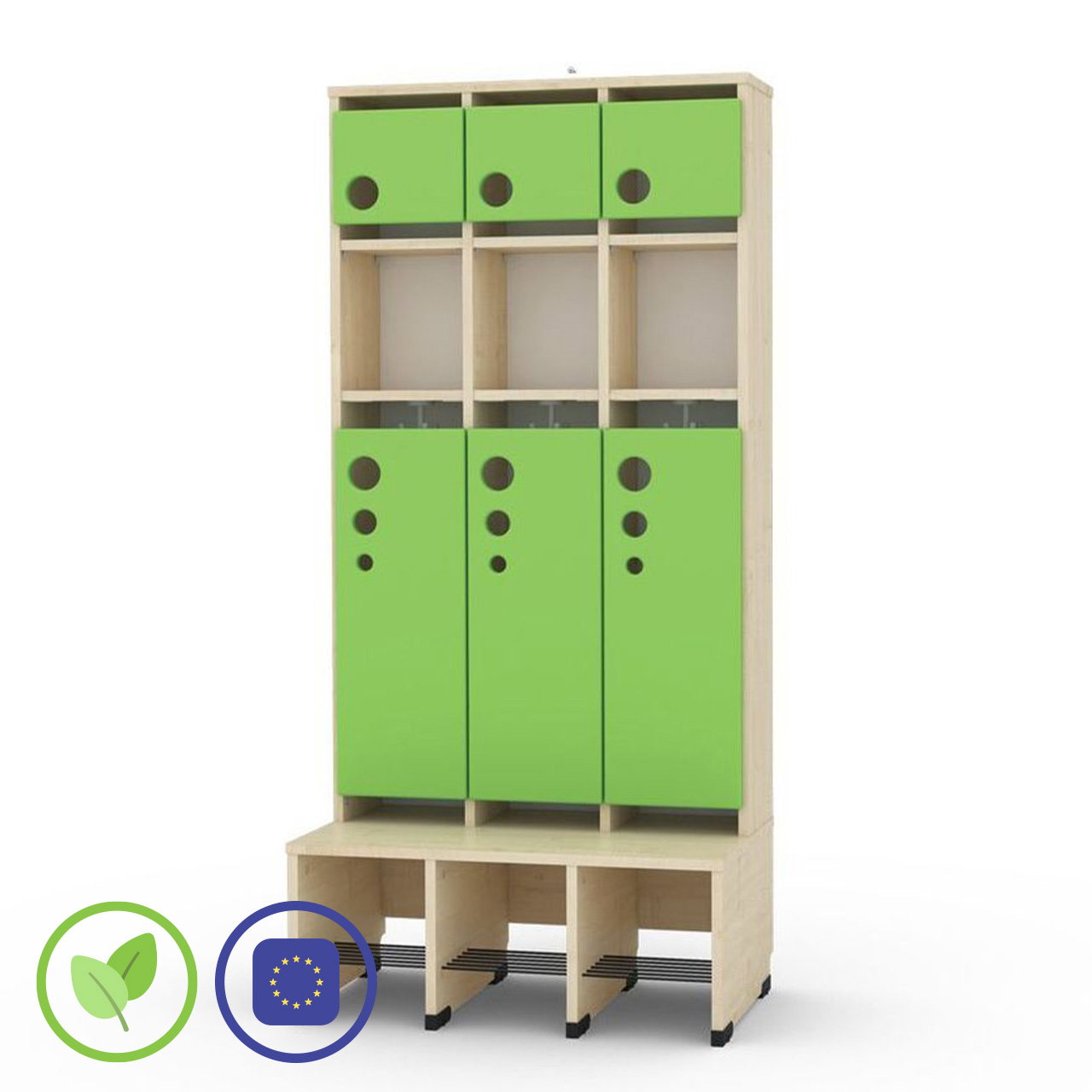 3er Maxi Garderobe mit Extrafach und Türen