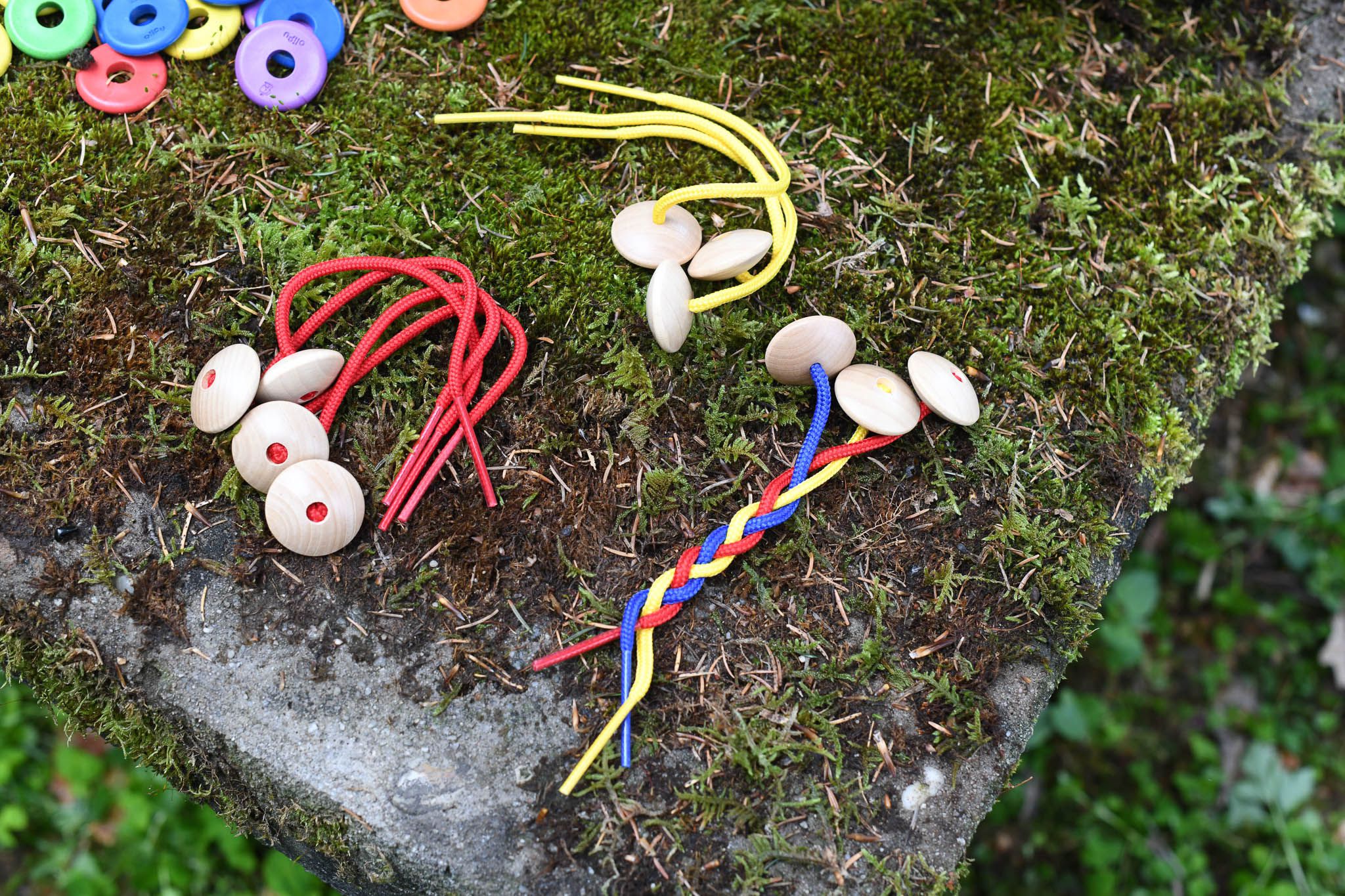 Fädelschnüre, U3, 22 cm, bunt, 15er-Pack