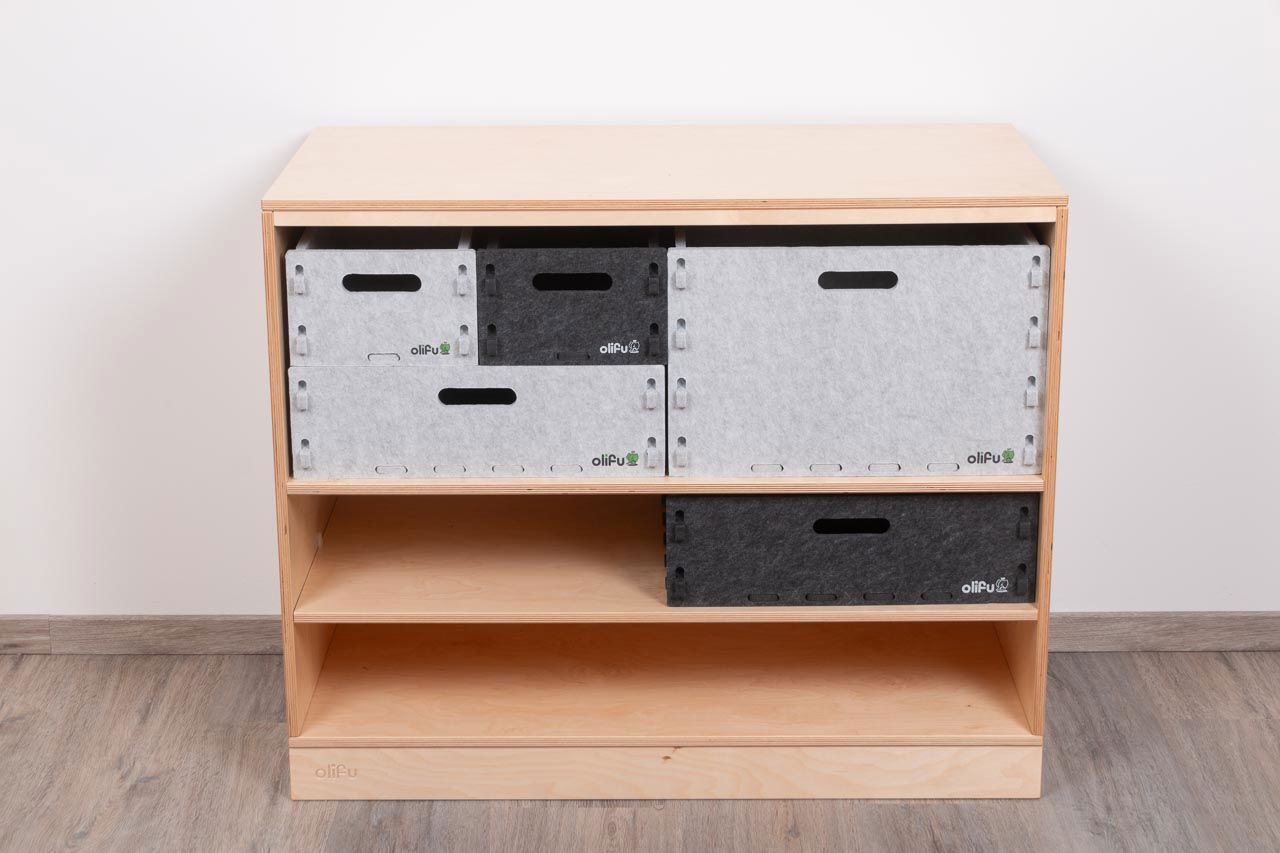 olifu Akustik Aufräumbox, groß, grau