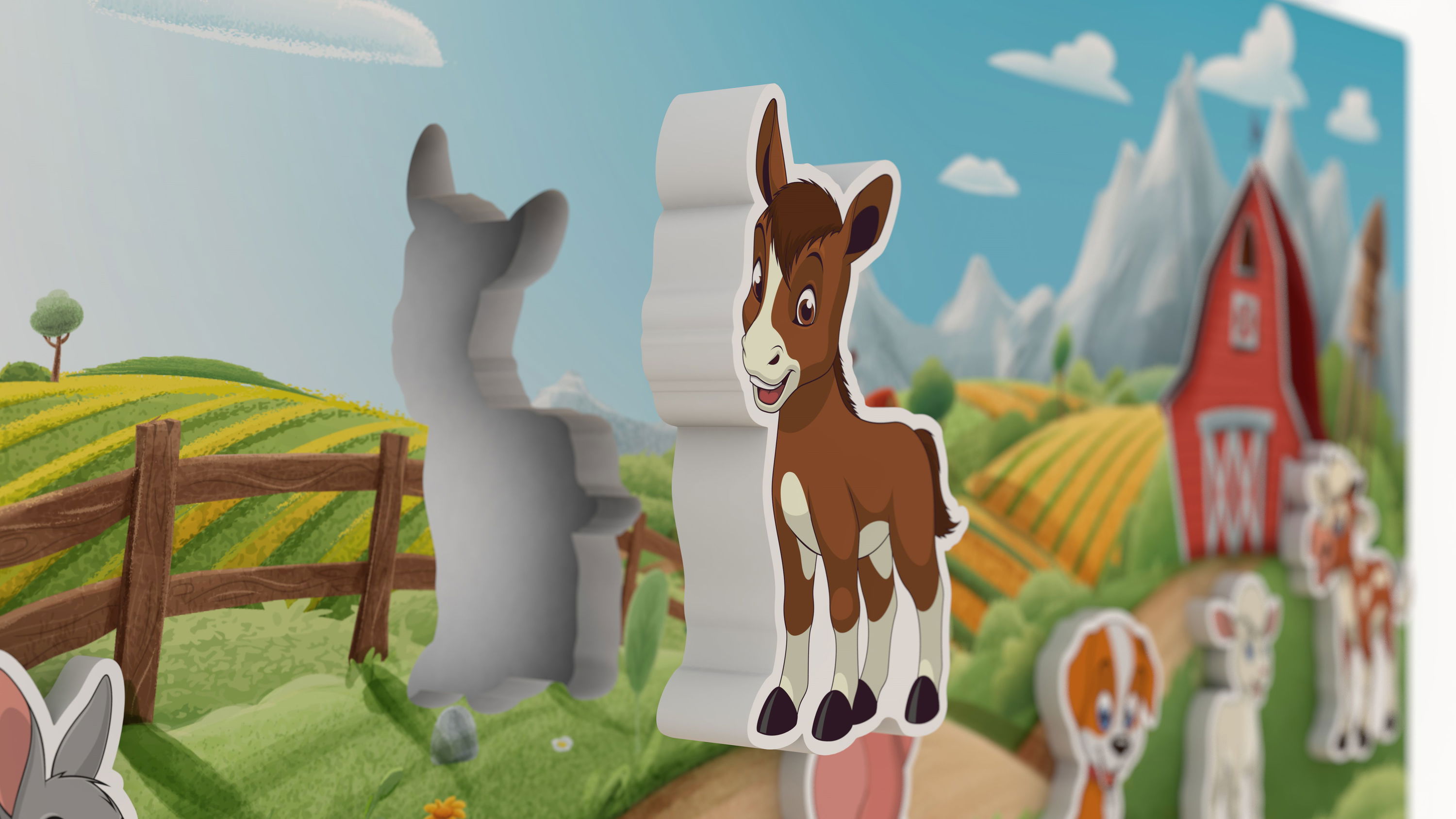 olifu Akustik Wandbild Bauernhof, groß