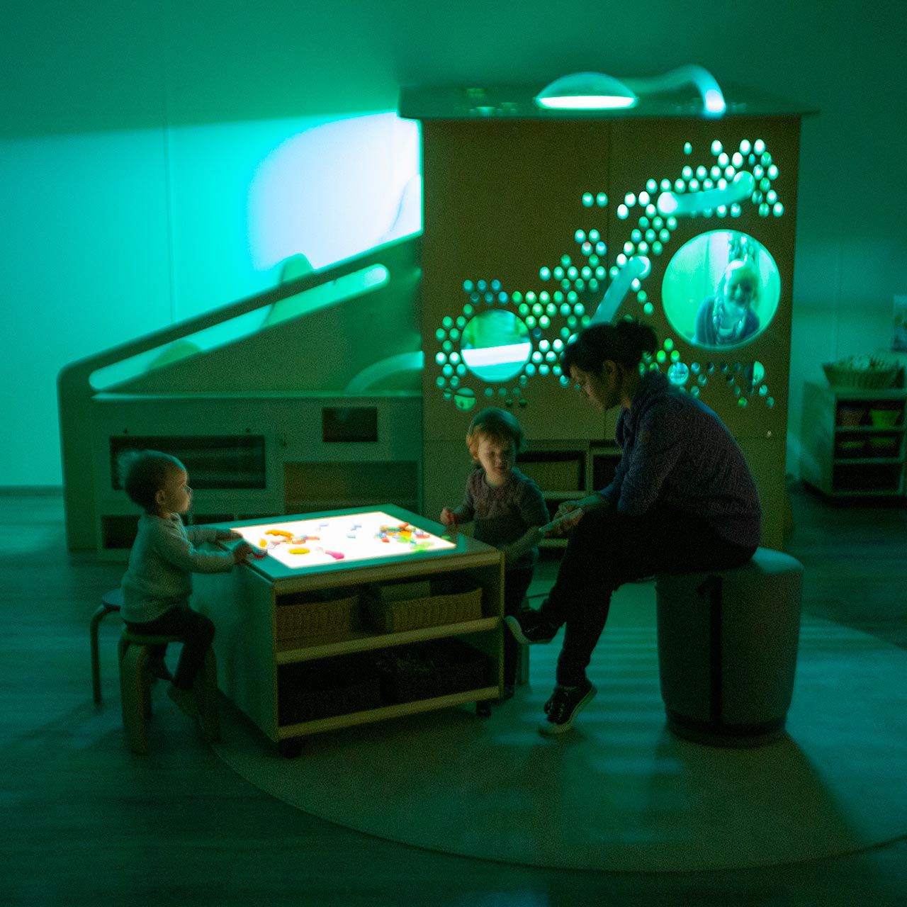 olifu Hocker Attivo, grau, mit Einlegescheibe fest