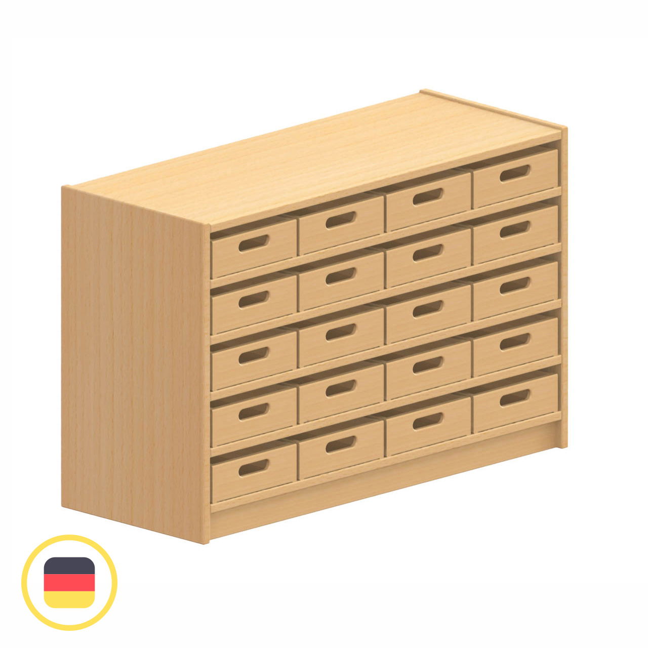 Eigentumsschrank mit Sockel 40 x 102 x 66 cm, 20 Kästen