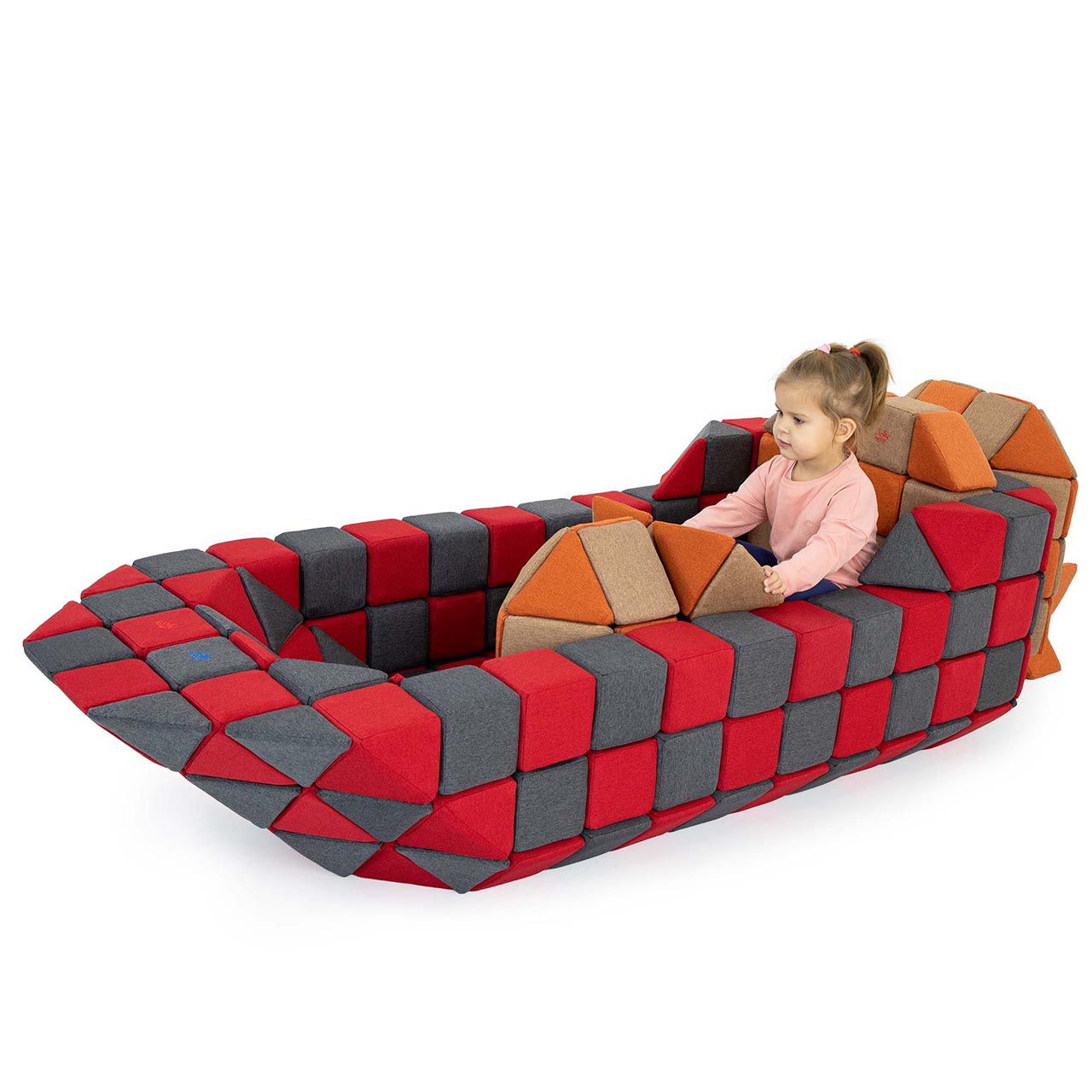 JollyHeap Magnetbausteine 100er Pack, rot/blau