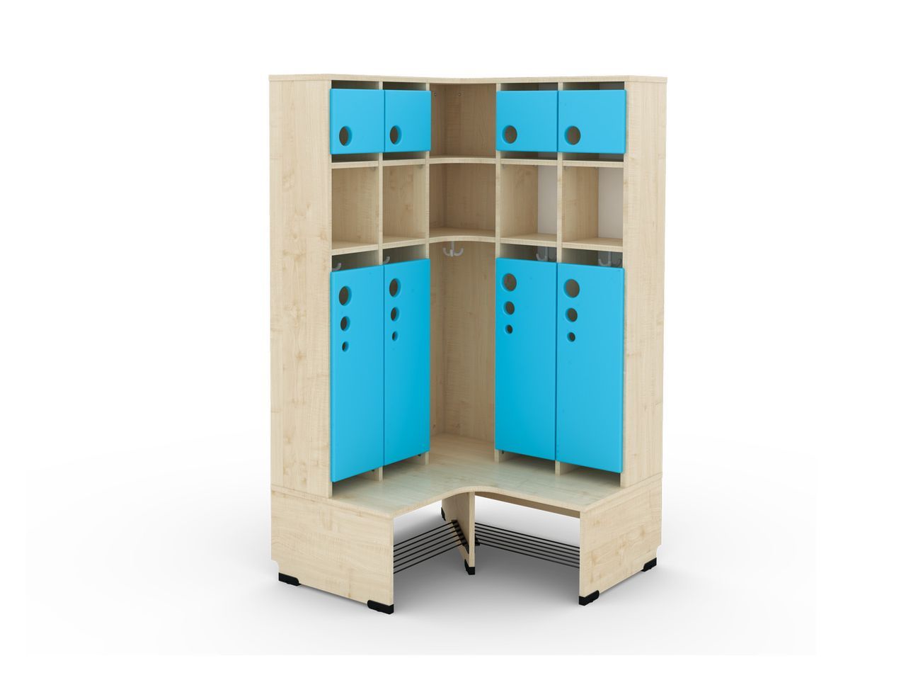 5er Maxi Eckgarderobe mit Extrafach und Türen