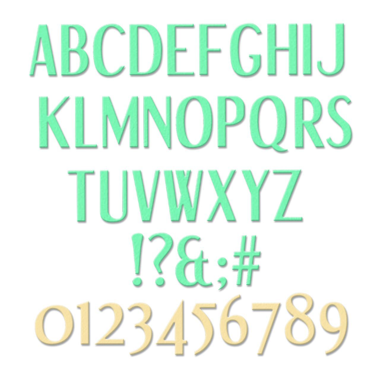 Stanzform Buchstaben und Zahlen