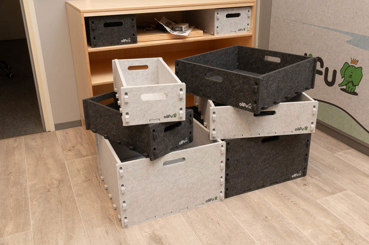 olifu Akustik Aufräumbox, klein, grau