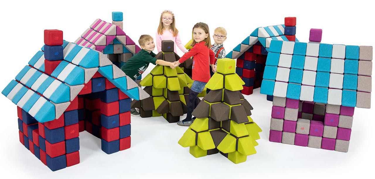 JollyHeap Creative Magnetbausteine 100er Pack, grau/türkis