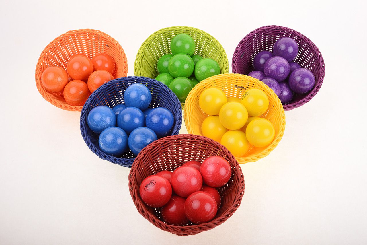 Flechtkorb 25er, rund, bunt, 6er-Pack