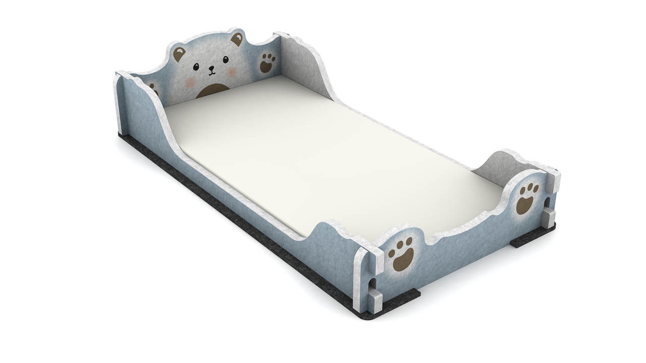 olifu Akustik Krippenbett, blau