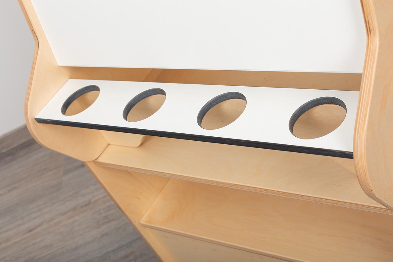 olifu creative Staffelei mit Wagen, doppelseitig für 2 Kinder