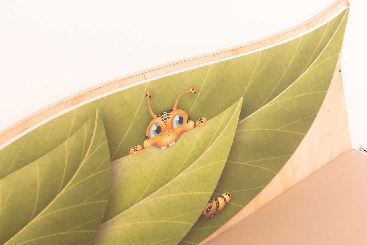 Akustiksofa Raupe Anstellsofa links + Sofa mit Armteil links+ Bodenmatte links