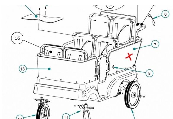 Hintere Stoffabdeckung für Turtle Bus 6er