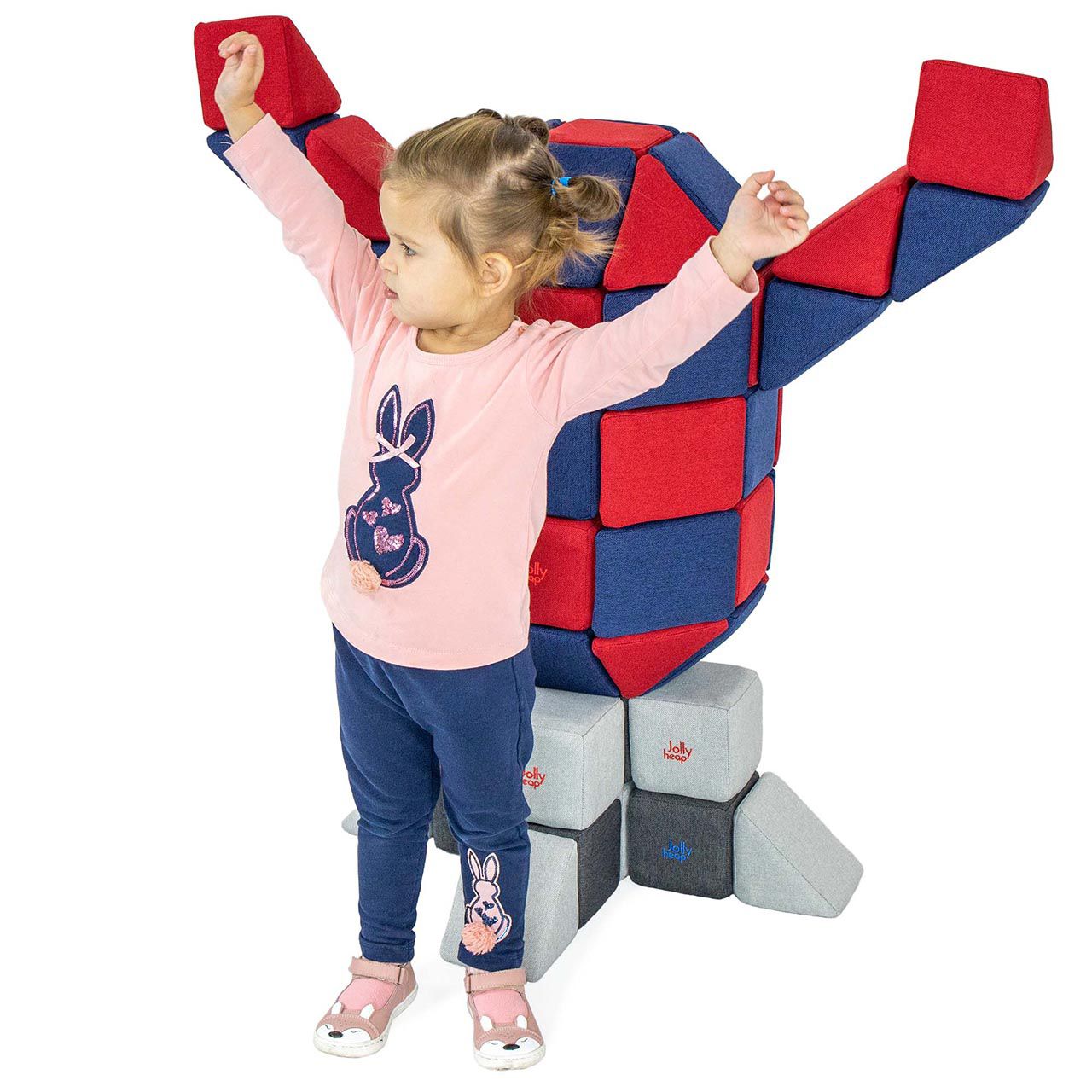 JollyHeap Creative Magnetbausteine 100er Pack, grau/dunkelgrau