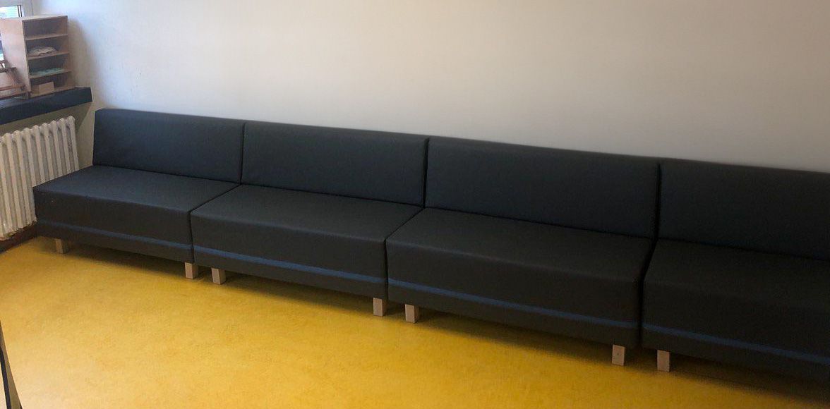 2er-Sofa Cubi, schwer entflammbar