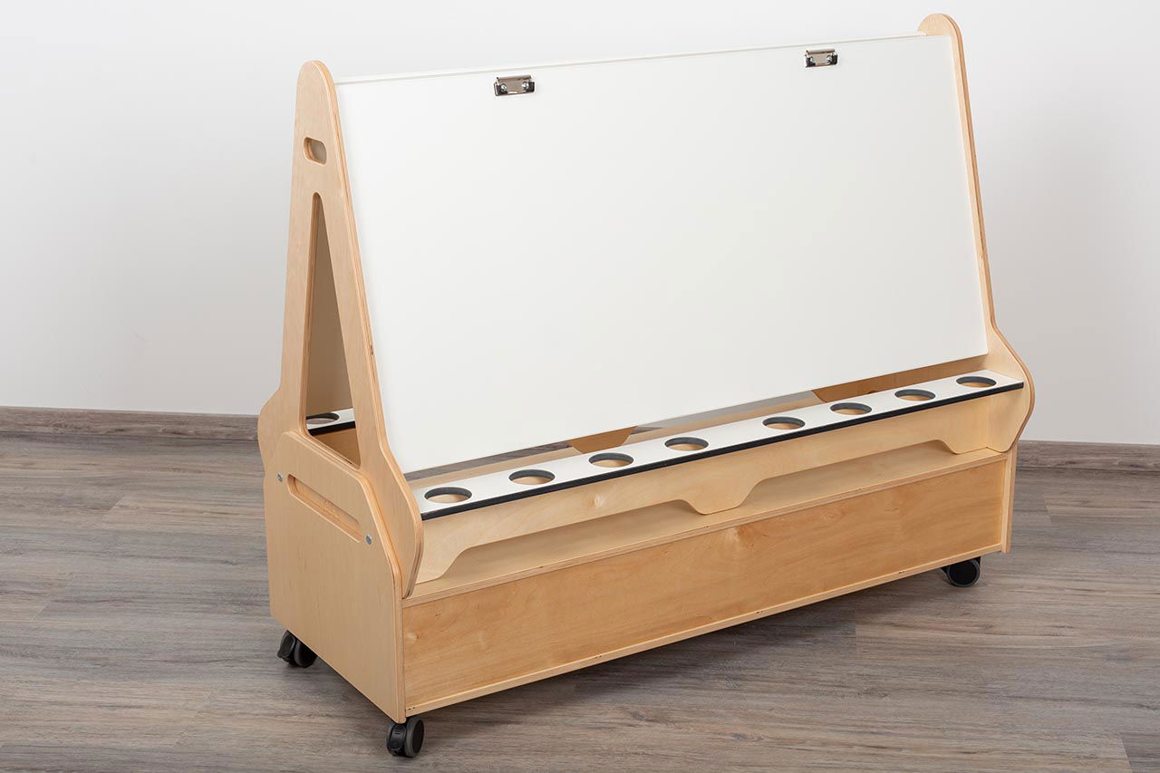 olifu creative Staffelei mit Wagen, doppelseitig für 4 Kinder