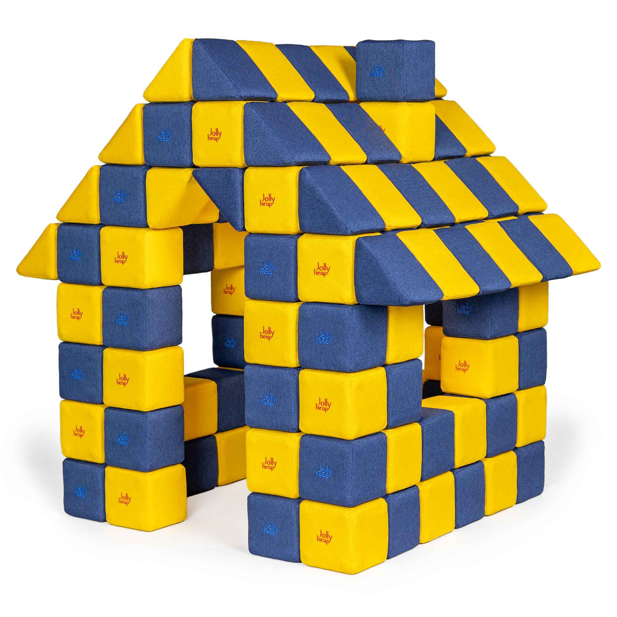 JollyHeap Magnetbausteine 100er Pack, gelb/blau