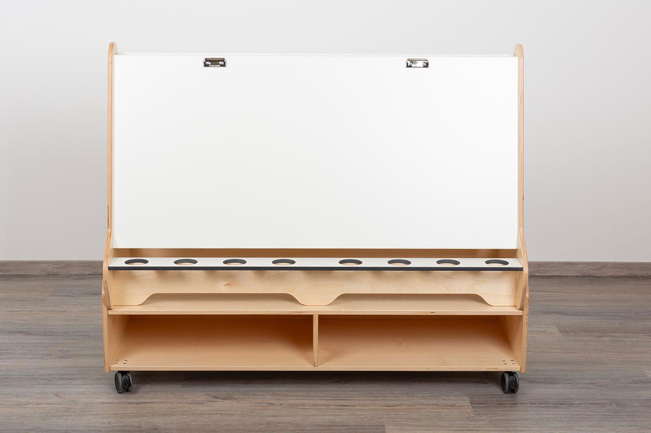 olifu creative Staffelei mit Wagen, doppelseitig für 4 Kinder