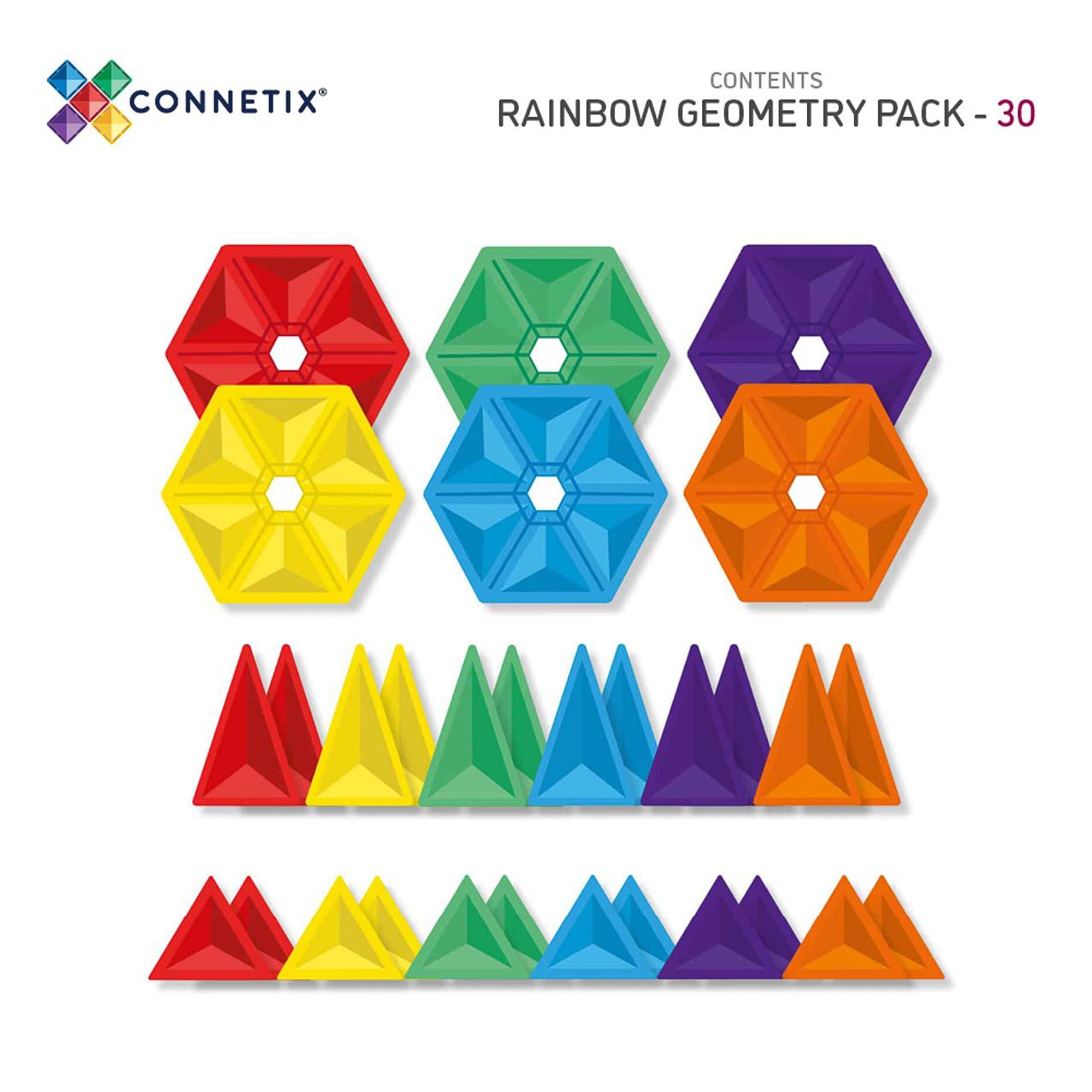 Connetix Geometry 30er-Pack, Rainbow