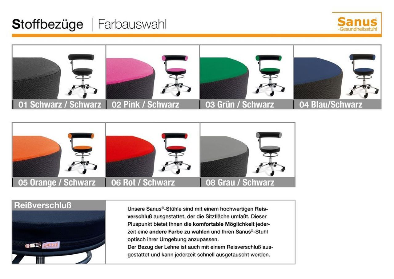 Sanus Gesundheitsstuhl Sitz & Lehne höhenverst. 36-43 cm