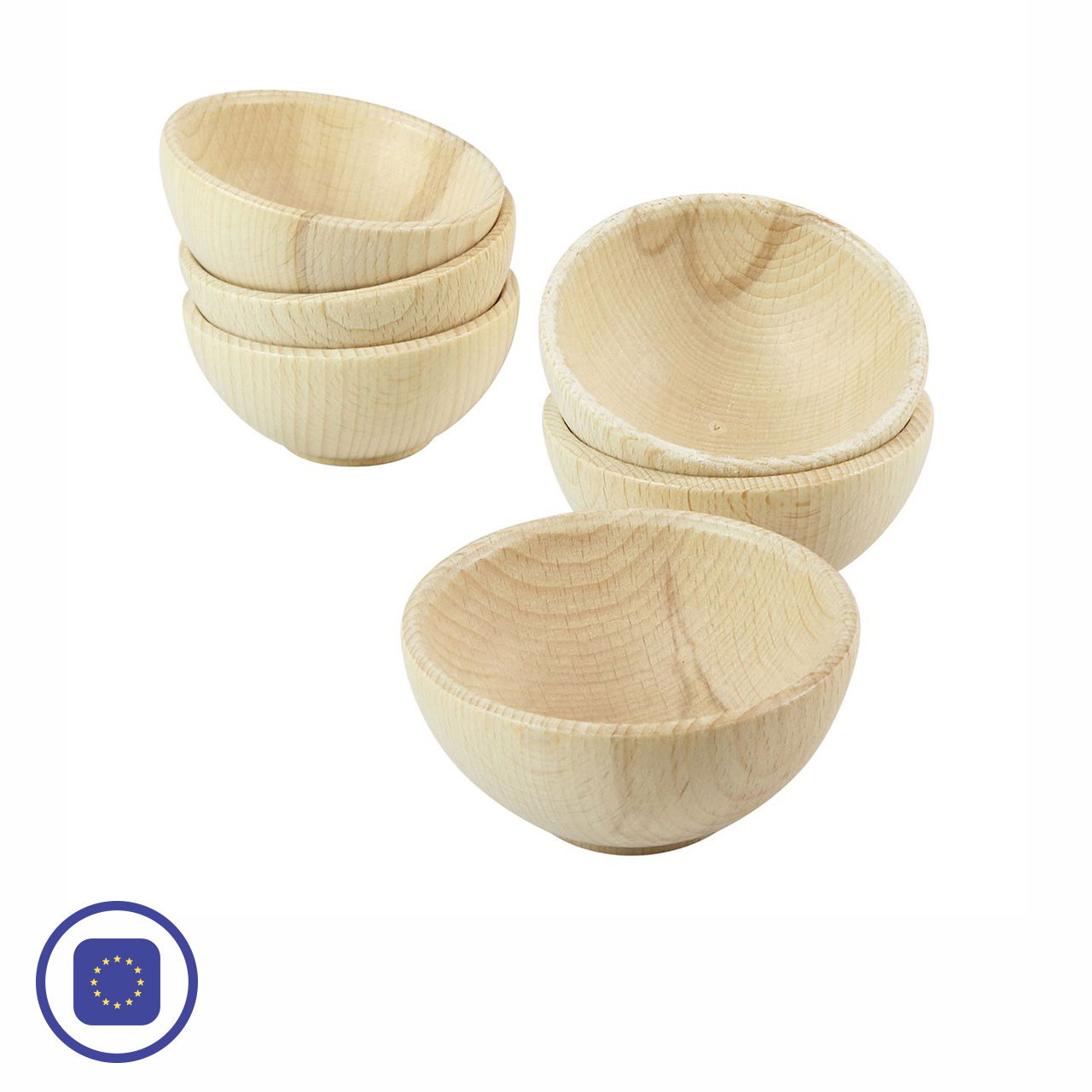 Holzschälchen, 6-tlg.