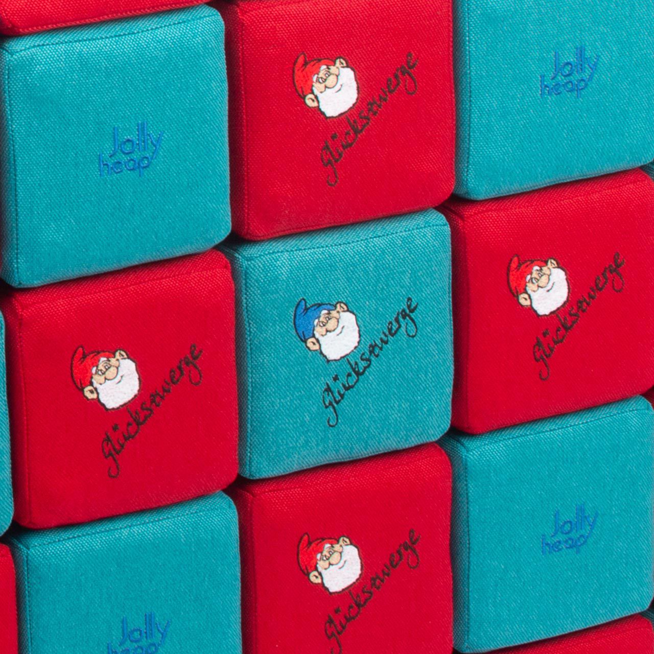 JollyHeap Magnetbausteine 100er Pack, rot/türkis