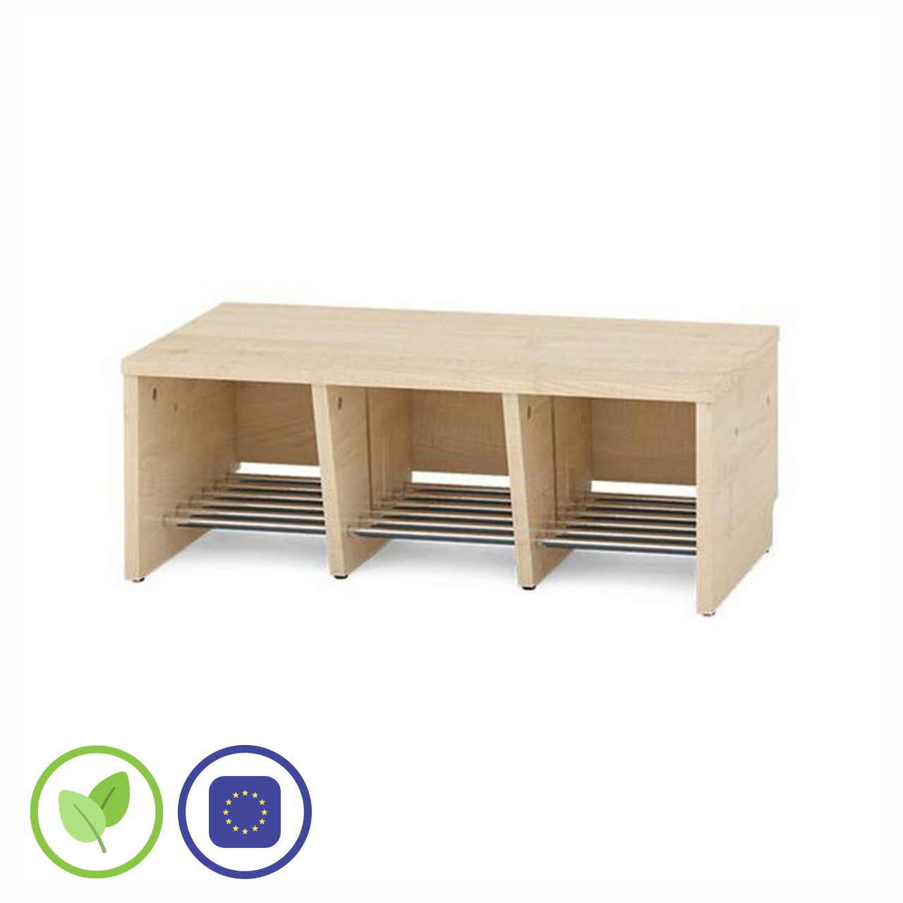 3er Garderobenregal für Sitzhöhe 26 cm