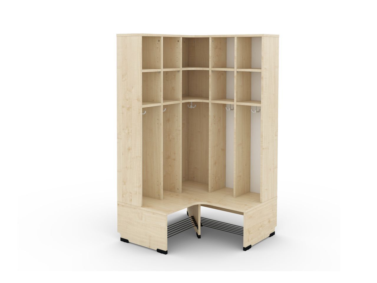 5er Maxi Eckgarderobe mit Extrafach und Türen