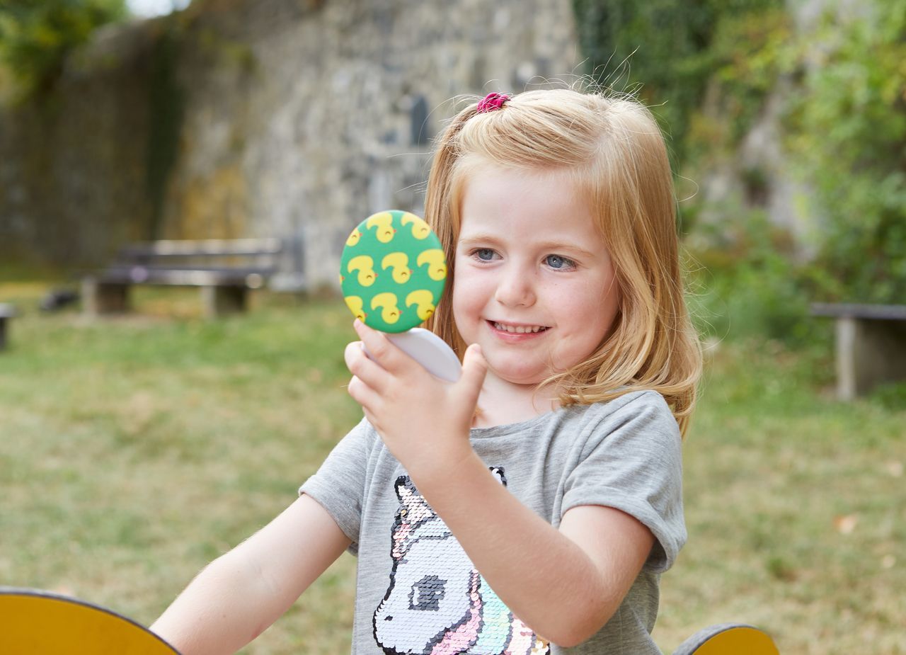 Spiegelbutton Easy zum Aufklappen 58mm 50er Pack