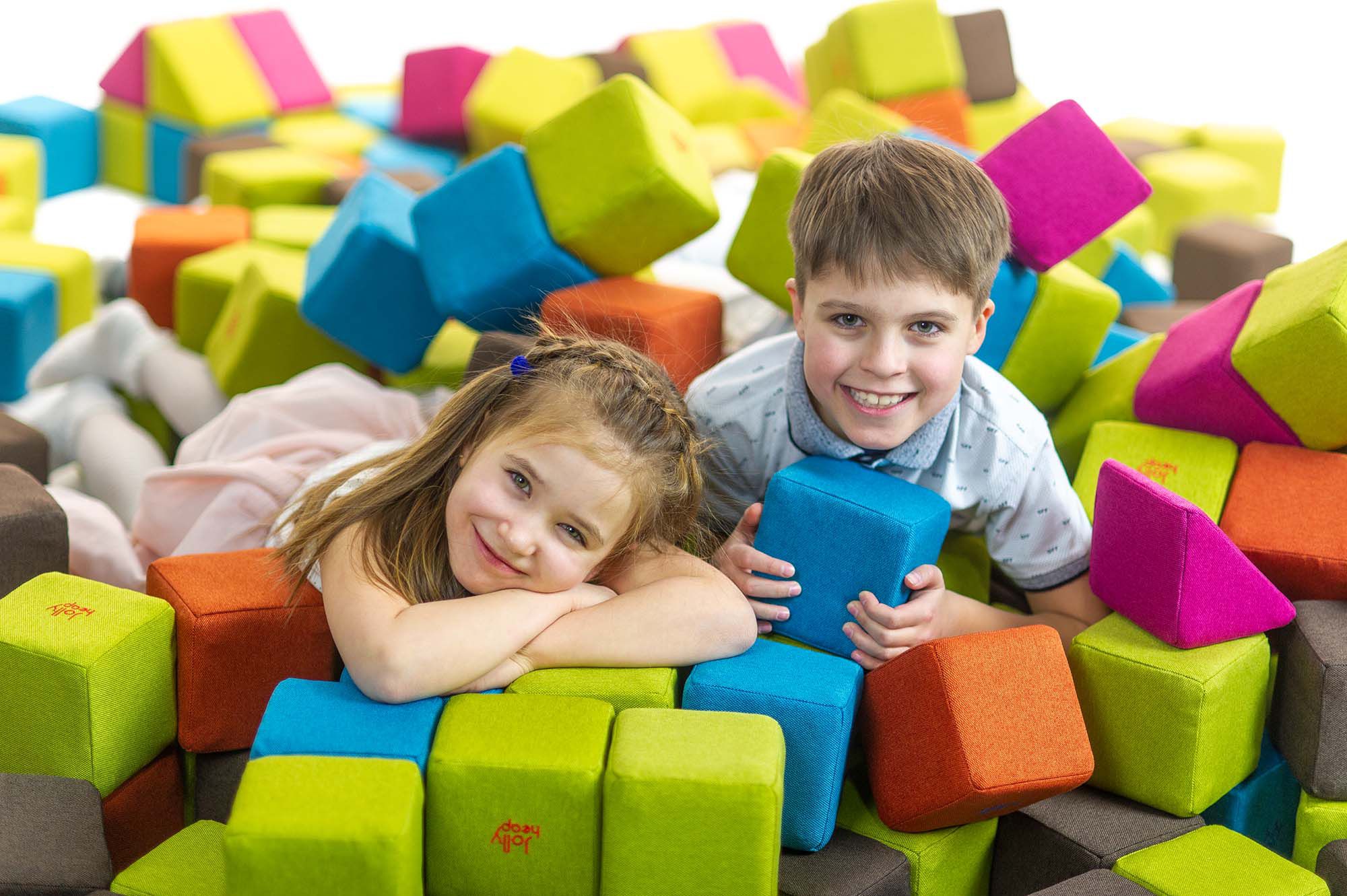 JollyHeap Magnetbausteine 100er Pack, gelb/blau