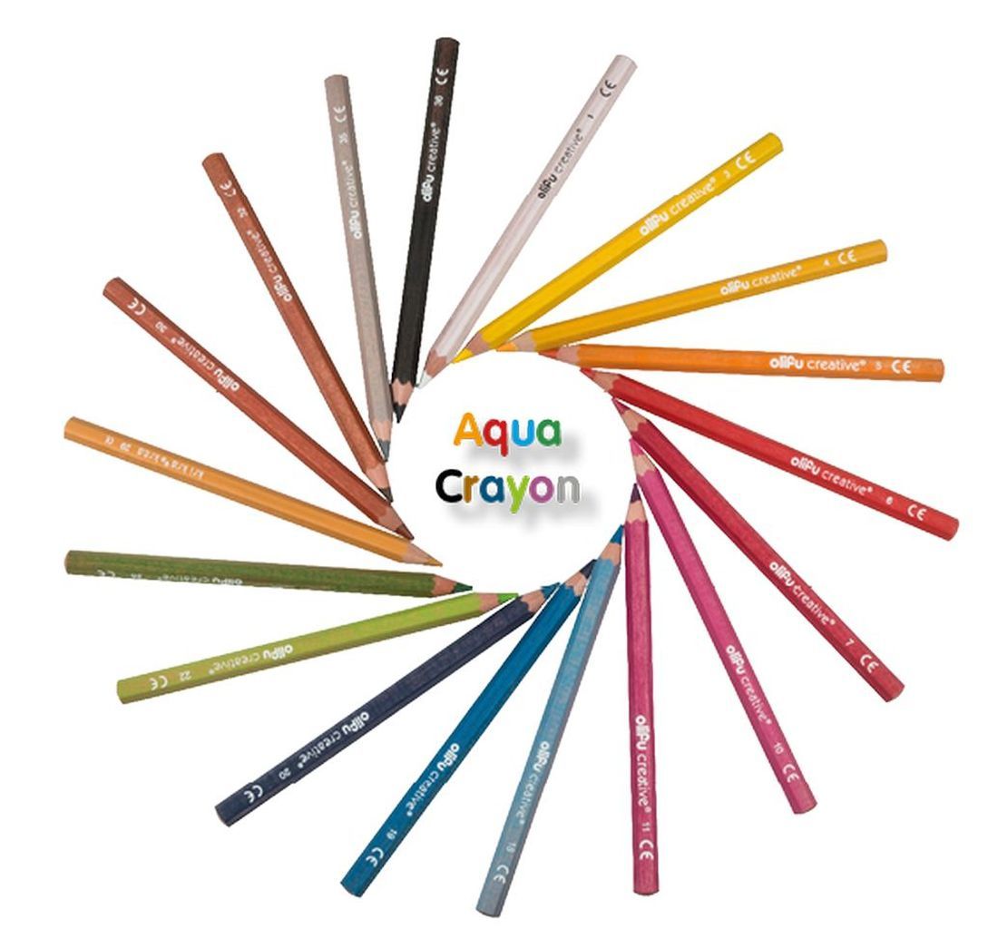 olifu creative Aqua Crayon, gemischt, 18er-Pack