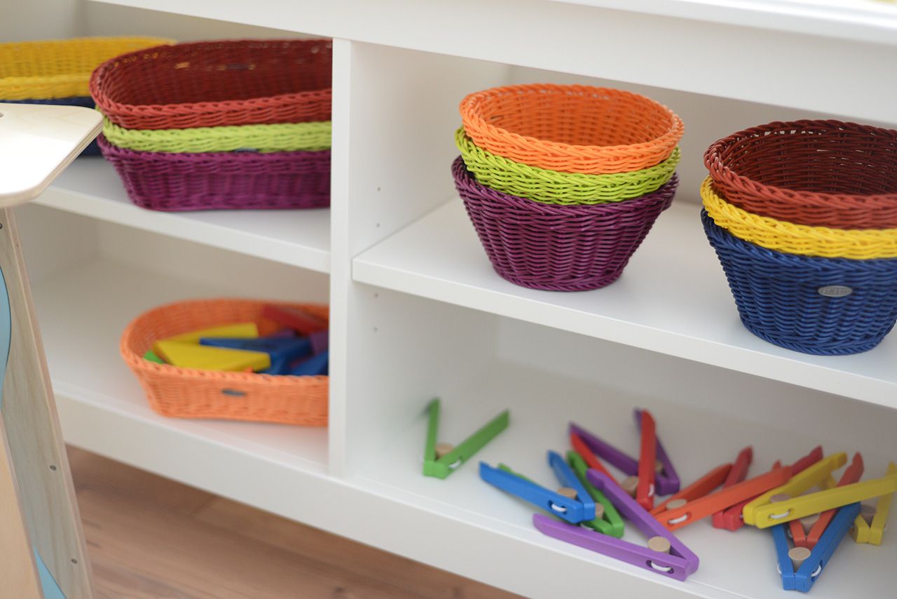 Flechtkorb 25er, rund, bunt, 6er-Pack