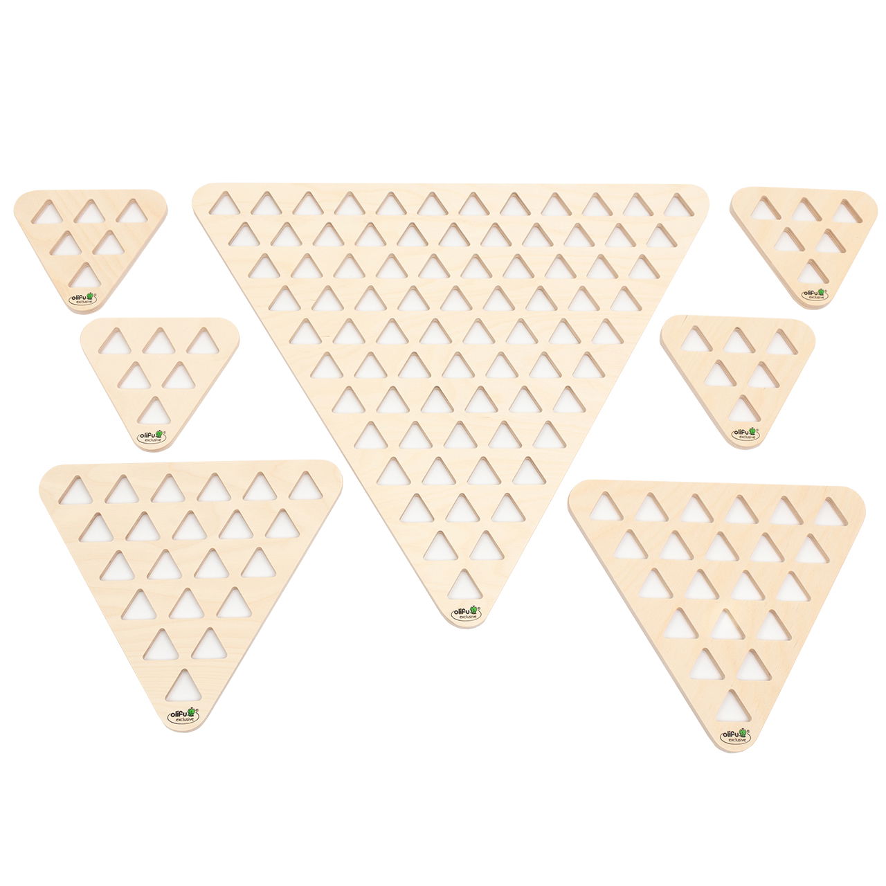 Würfelplatten dreieckig, 3 versch., 7er-Pack