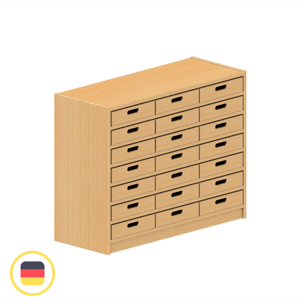 Eigentumsschrank mit Sockel 40 x 102 x 80 cm, 21 Kästen