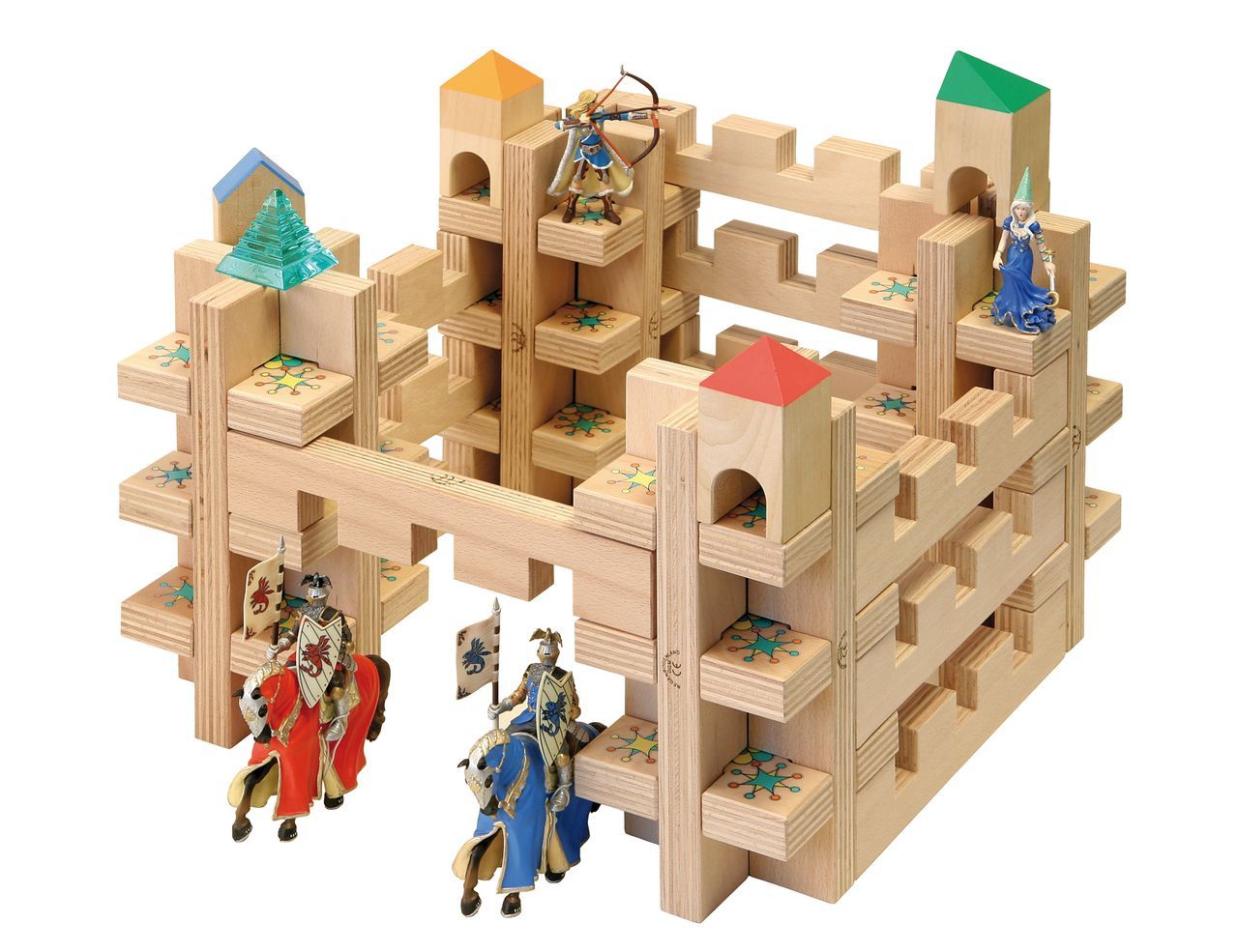 Ritterburg Set mit Holzkiste 38 tlg.