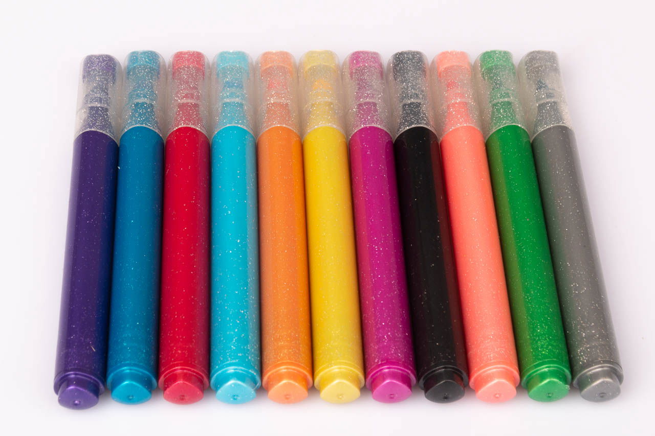 Glitzer - Fasermaler 12 tlg, 12 versch. Fb