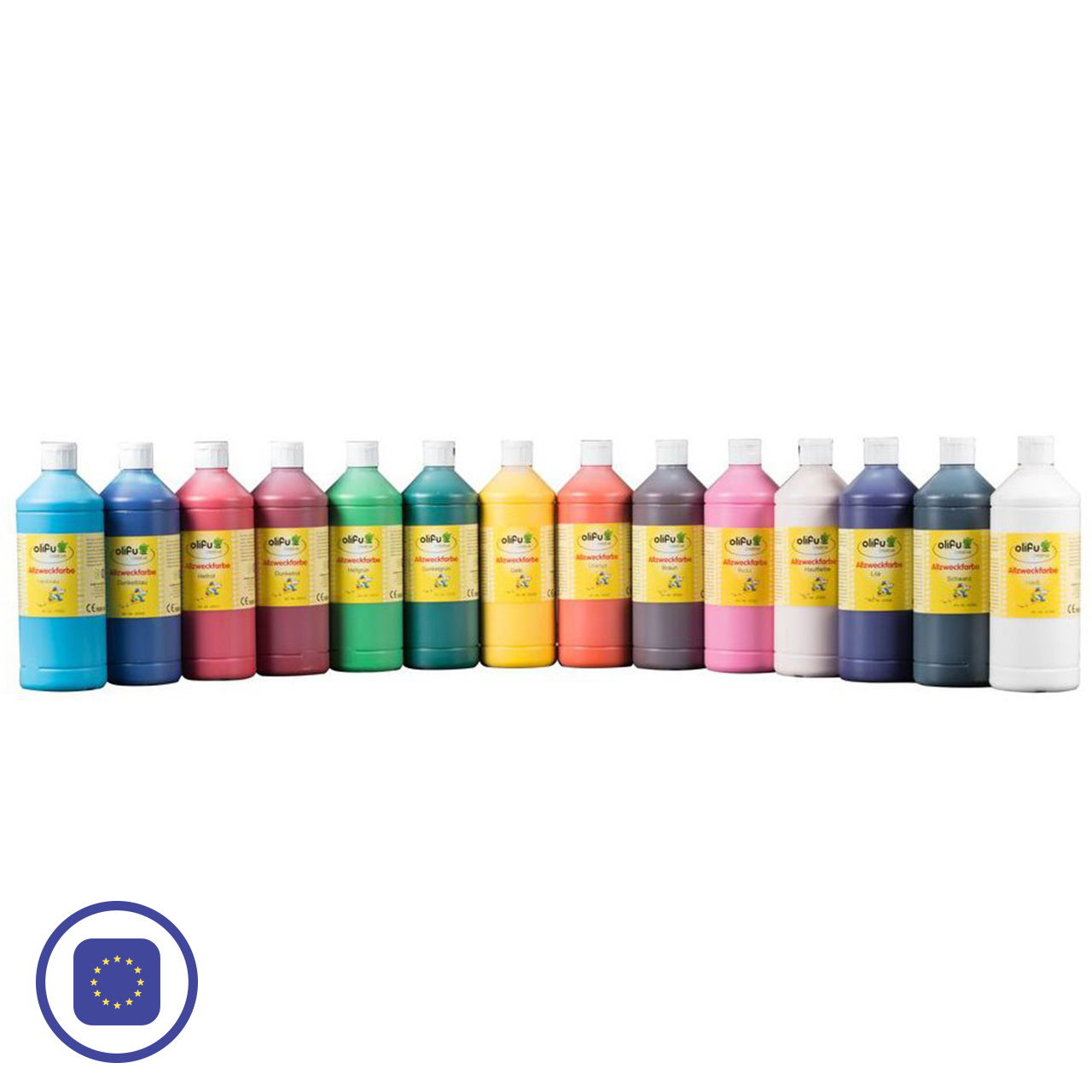 olifu creative Allzweckfarben, 14 versch., je 1 Liter