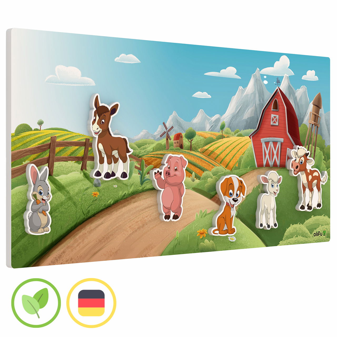 olifu Akustik Wandbild Bauernhof, groß
