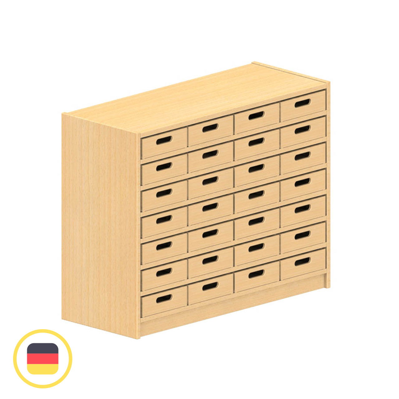 Eigentumsschrank mit Sockel 40 x 102 x 80 cm, 28 Kästen