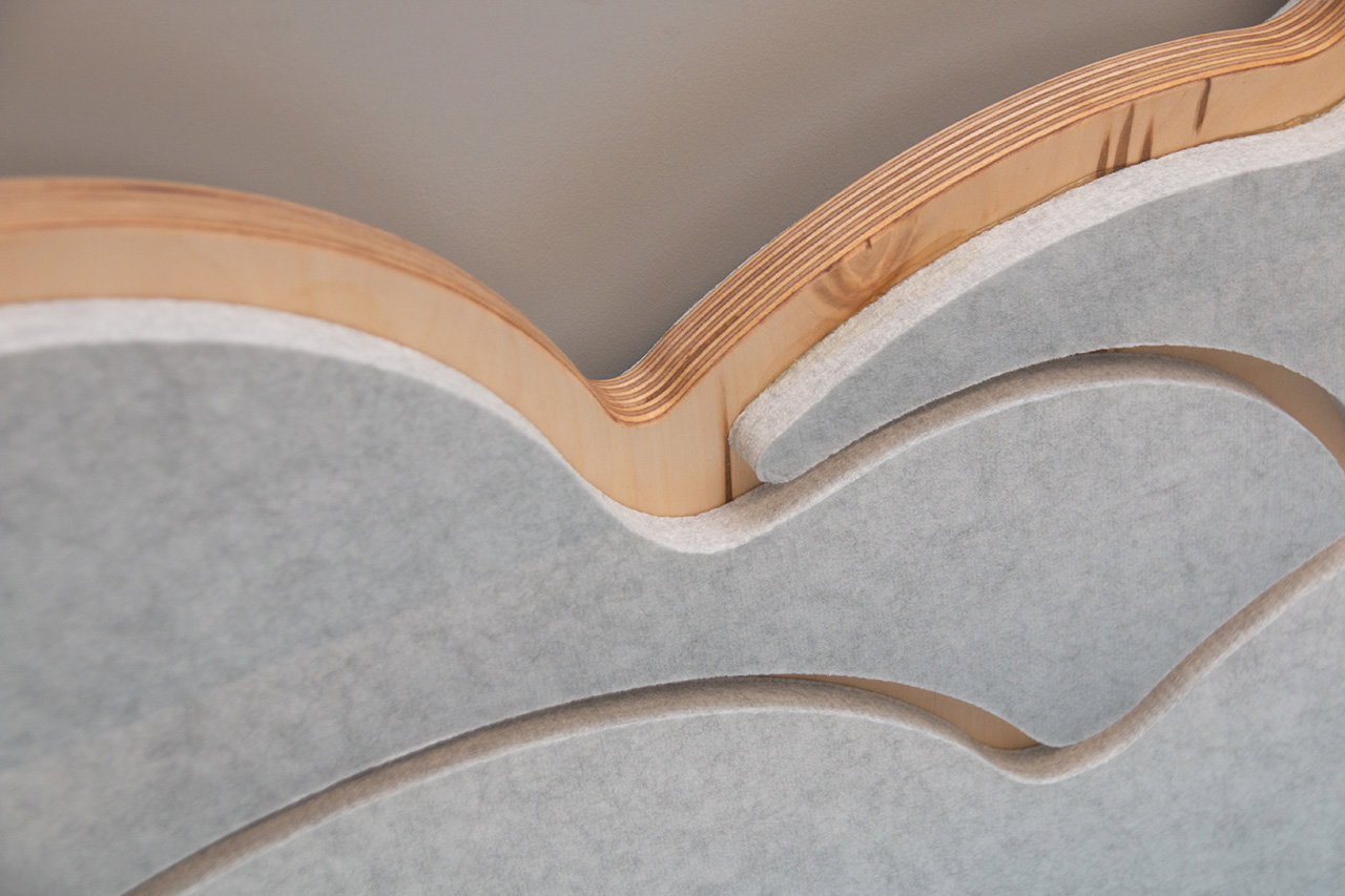 Akustiksofa Sonne mit 2 Ebenen rechts + Bodenmatte rechts