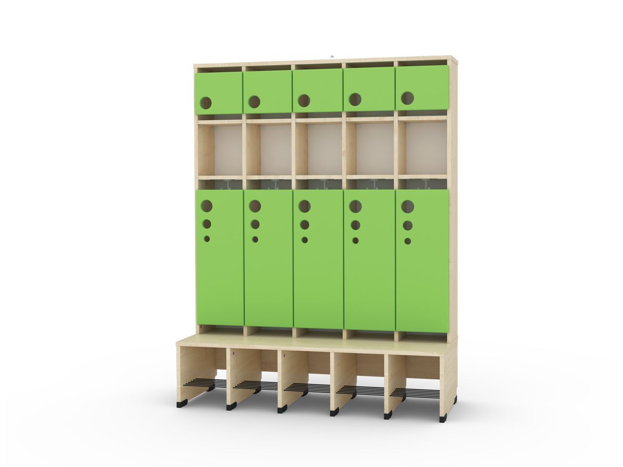 5er Maxi Garderobe mit Extrafach ohne Türen