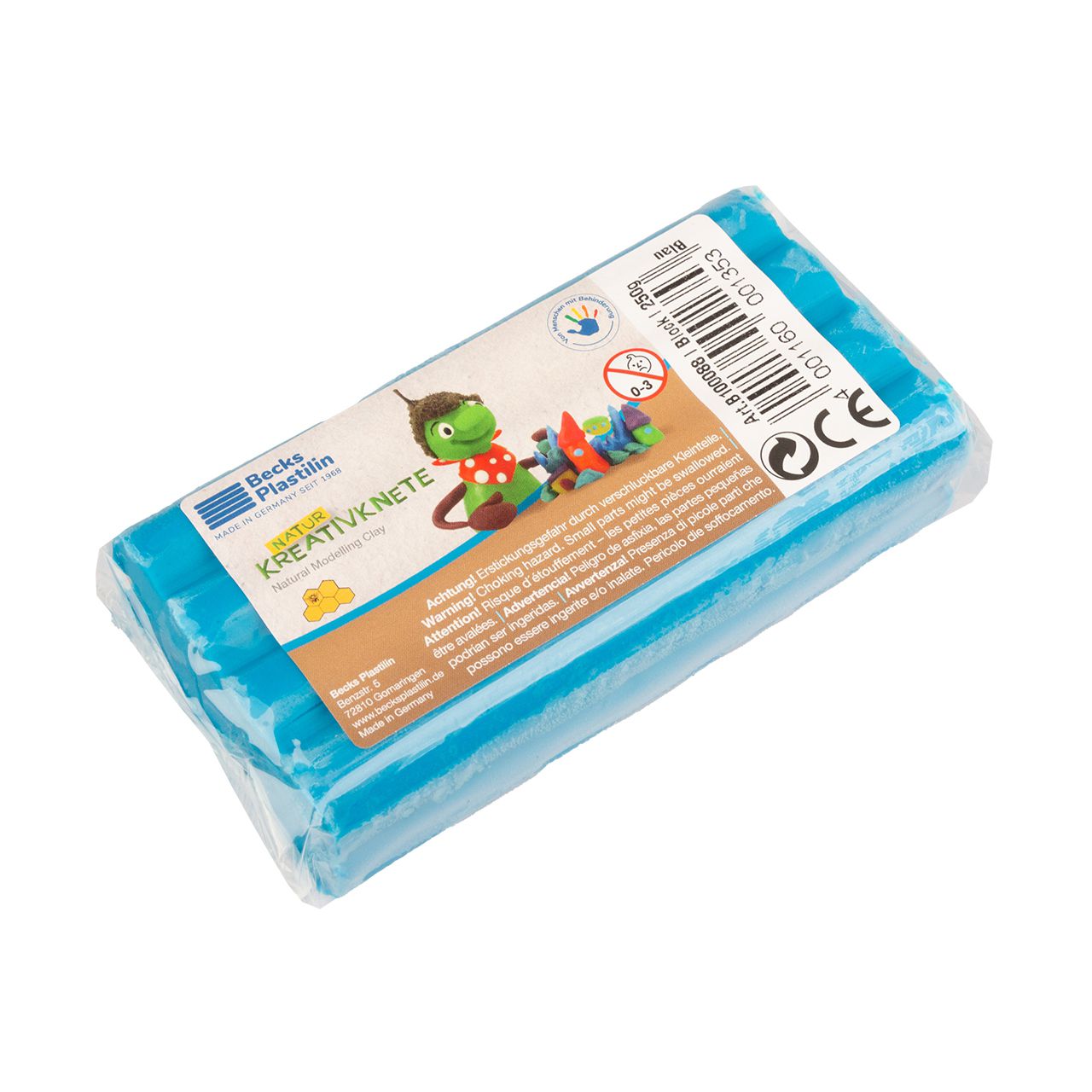 Natur Kreativknete mit Bienenwachs 250g blau