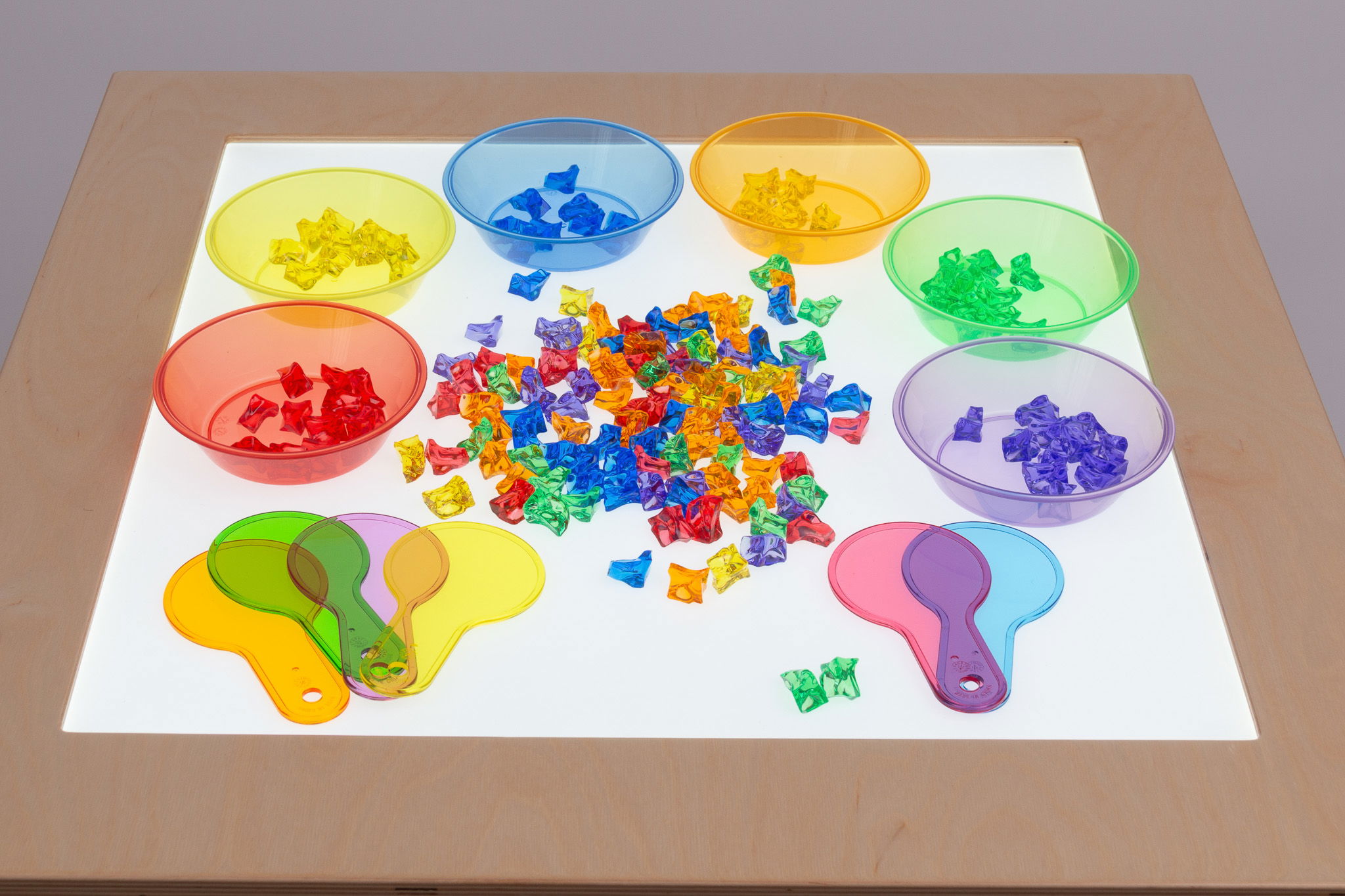 Transluzente farbige Kunststoffpaddles, 6-tlg.