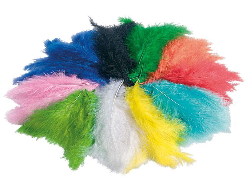 Flauschfedern bunt