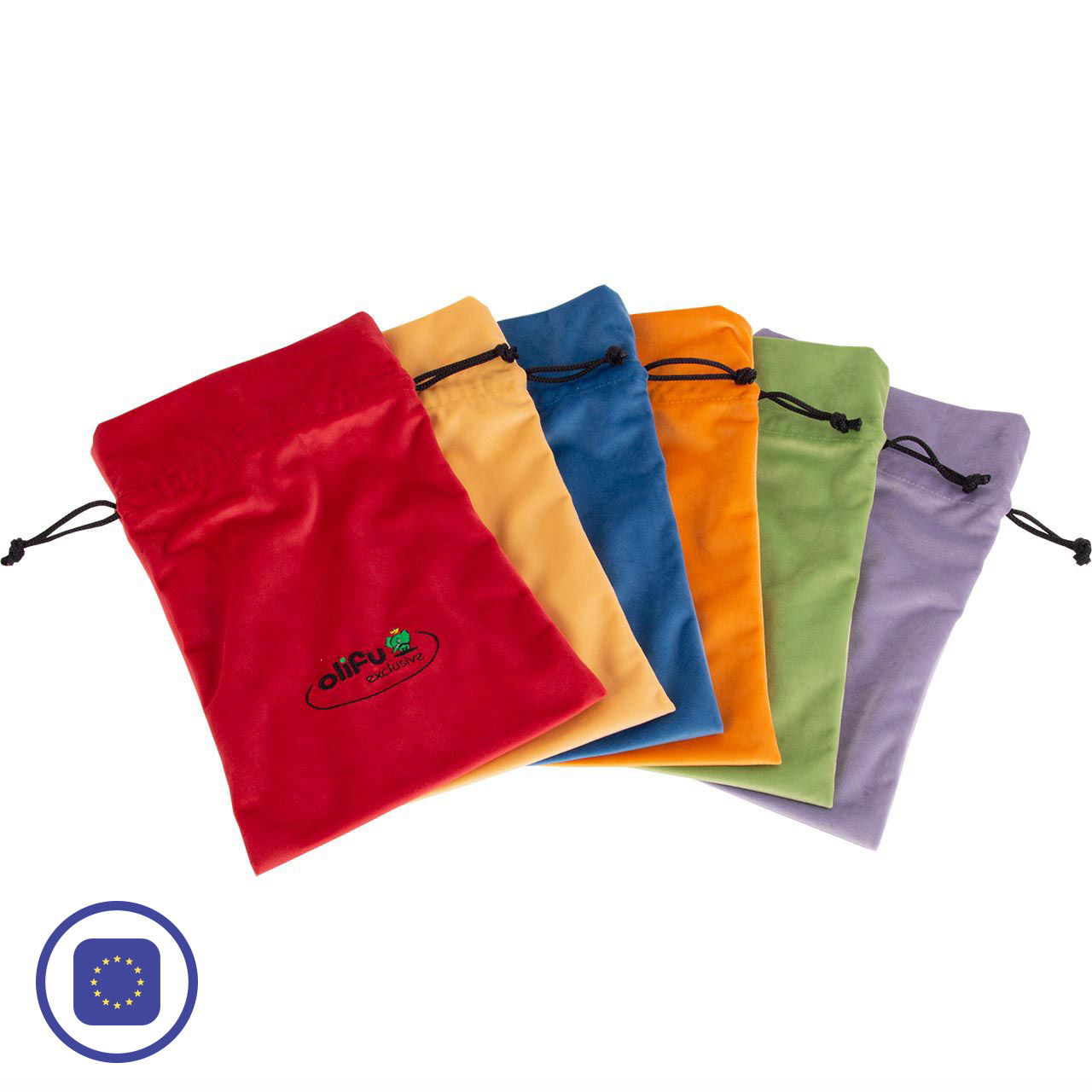 Samtbeutel 50er, bunt, 6er-Pack