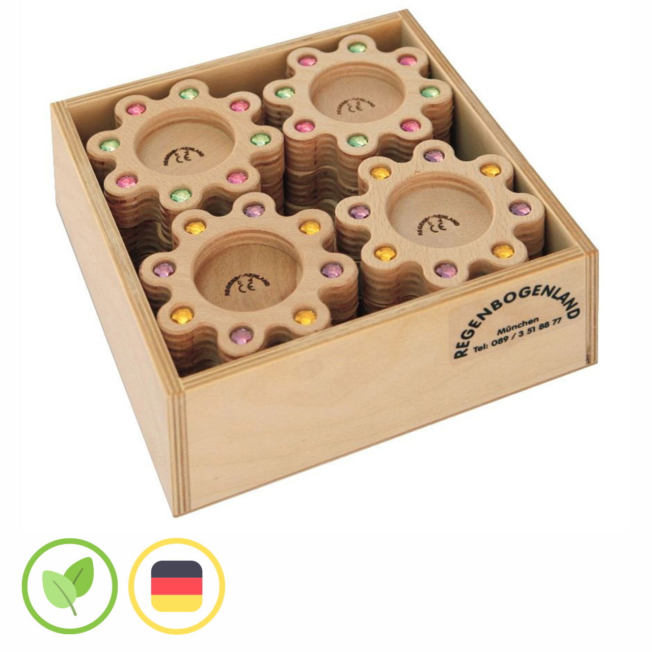 Blumengarten Set mit Holzkiste 12 tlg.