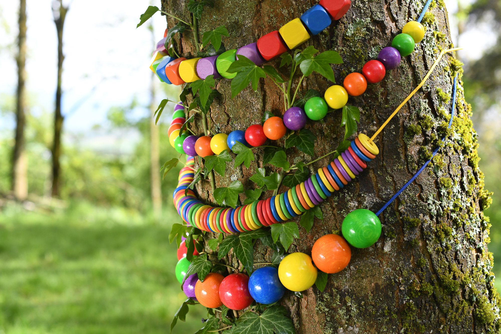 5er-Fädelkugel, bunt, 96er-Pack