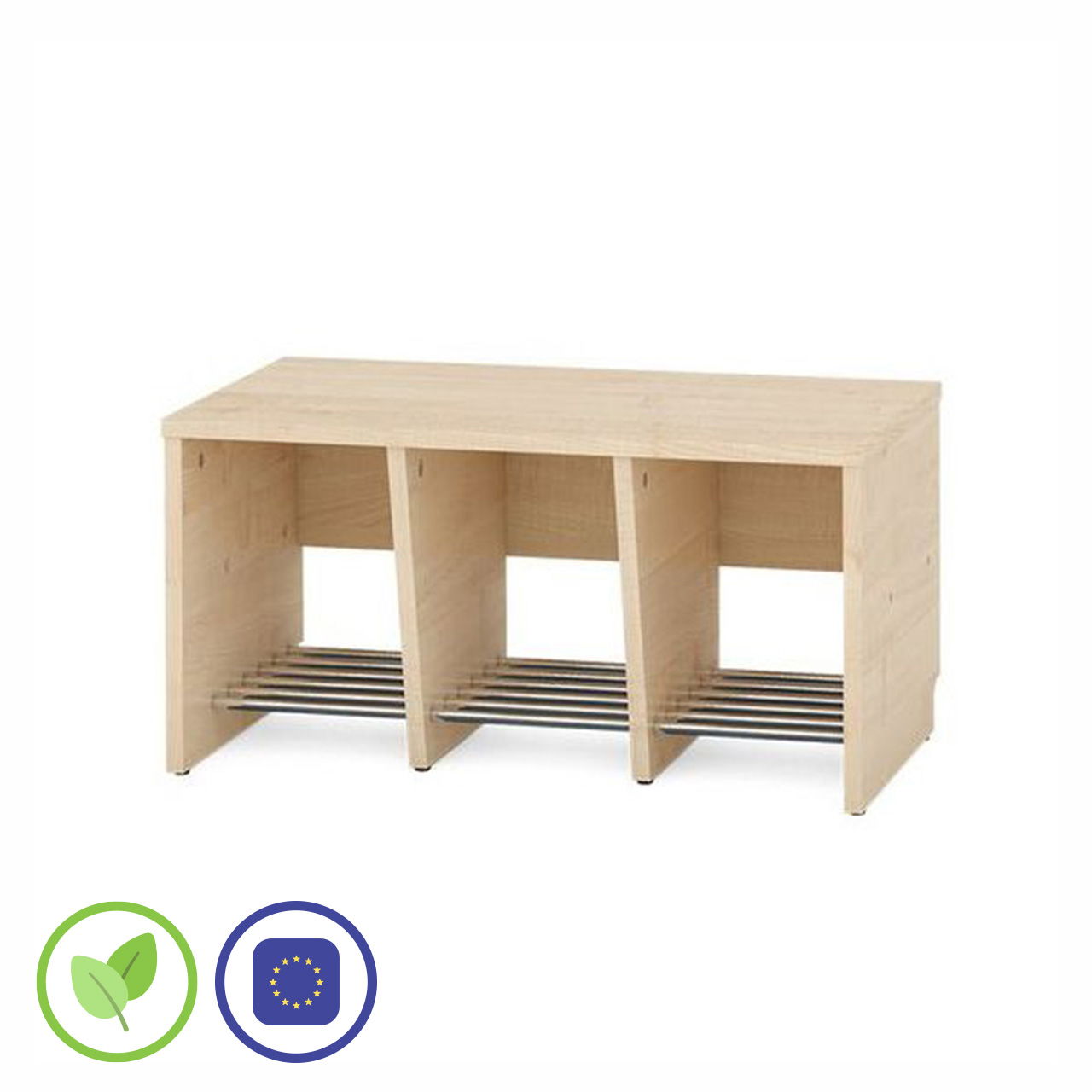 3er Garderobenregal für Sitzhöhe 35 cm