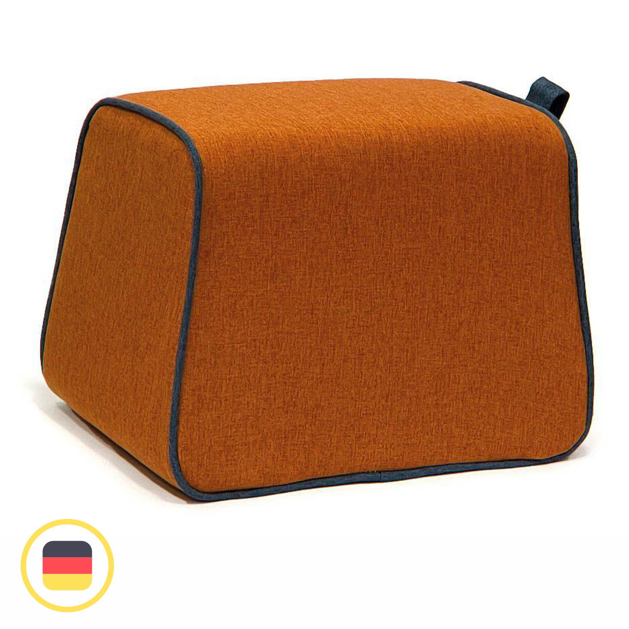 Hockidu , gepolsterter Hocker mit Schlaufe, orange