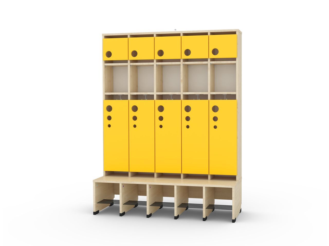 5er Maxi Garderobe mit Extrafach ohne Türen